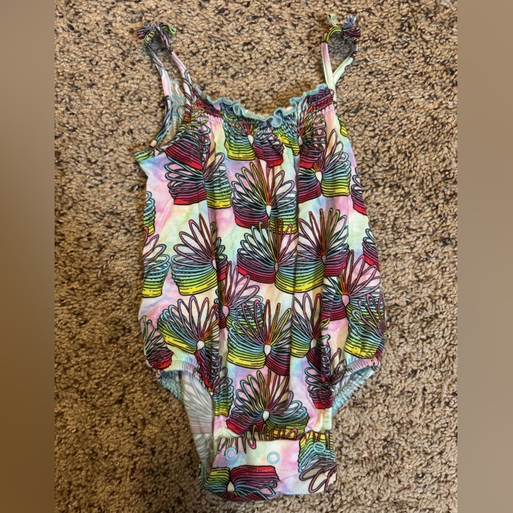 Posh Peanut Multicolor Nineties Retro Slinky Baby Romper